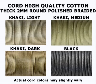 100 meters (328 ft.) - 2mm Waxed Round Braided Cotton Cord